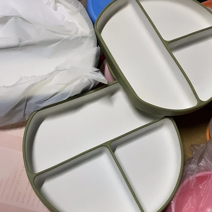 硅胶D形绿色餐盘硅胶的处理