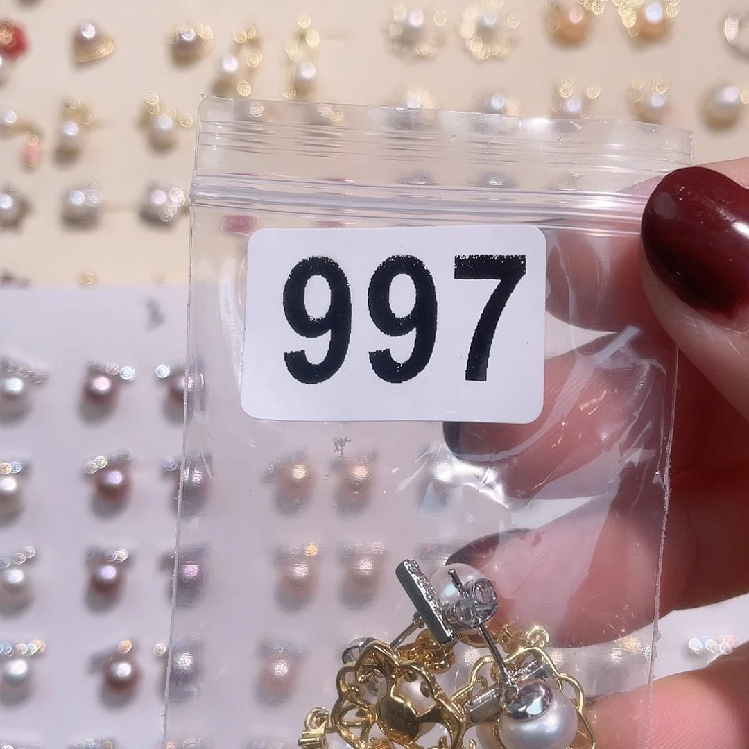 合金淡水珍珠耳饰