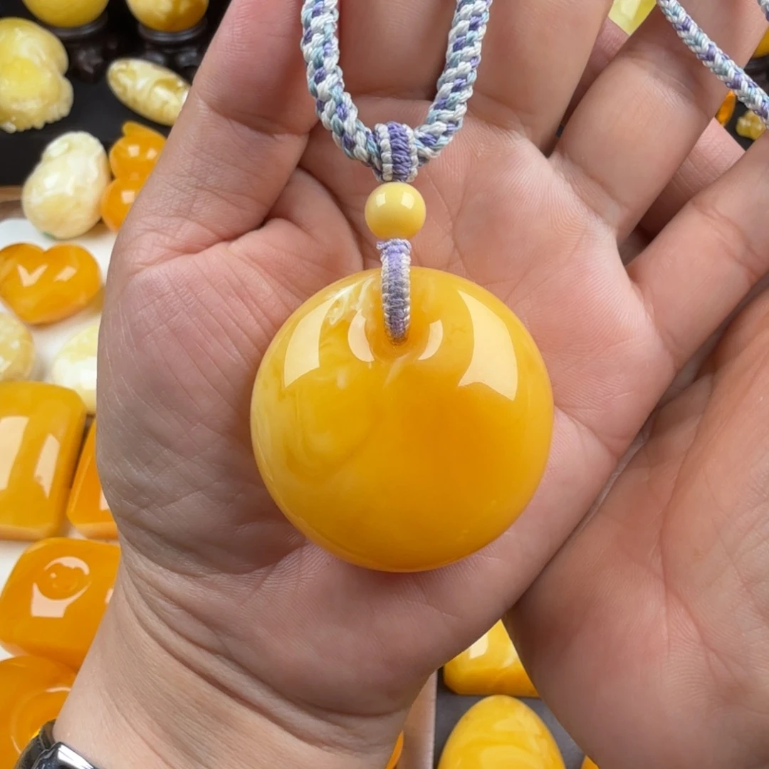 琥珀未镶嵌颈饰纯天然琥珀蜜蜡