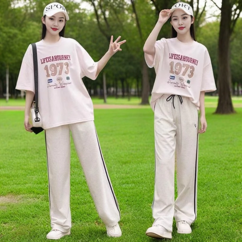 女童夏装套装2025新款儿童中大童时尚女孩宽松韩版透气爆款两件套