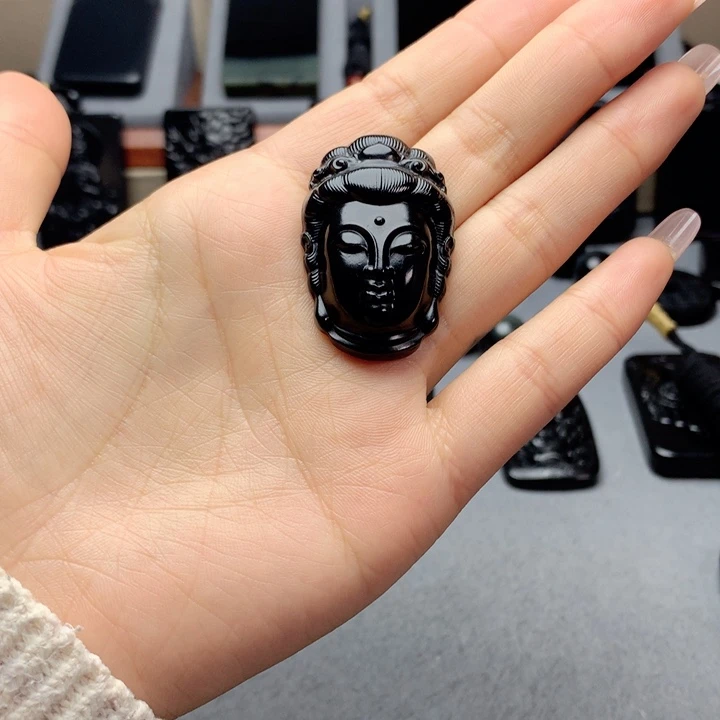 和田玉（墨玉）挂件未镶嵌有毛孔