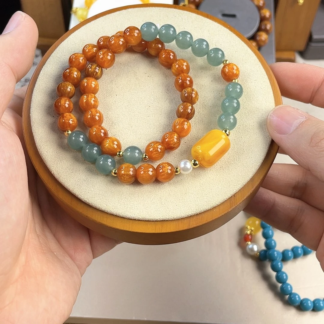 木变石手饰银S925镀金镶嵌