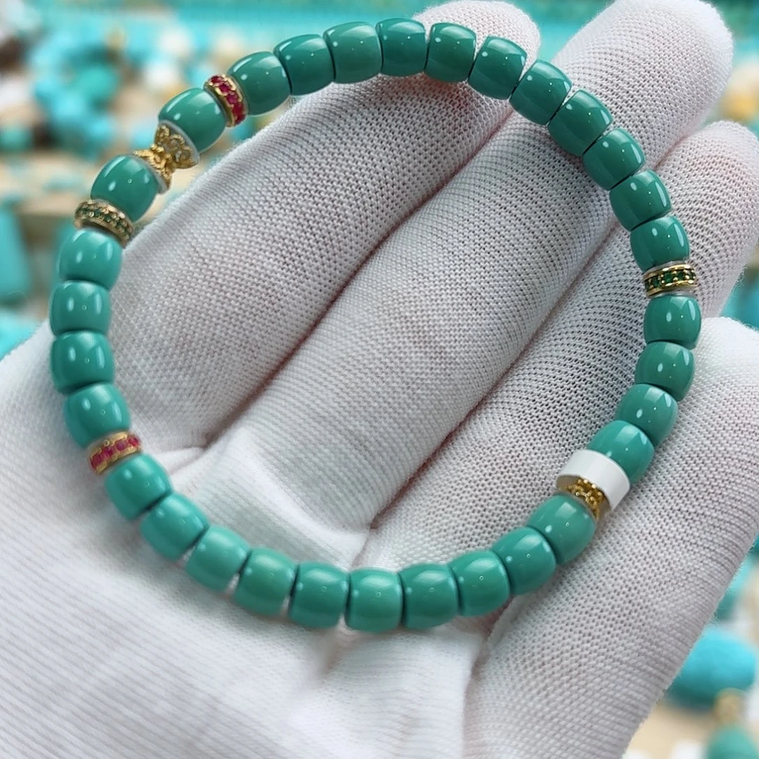 绿松石18K金镶嵌珠宝奇石5.5