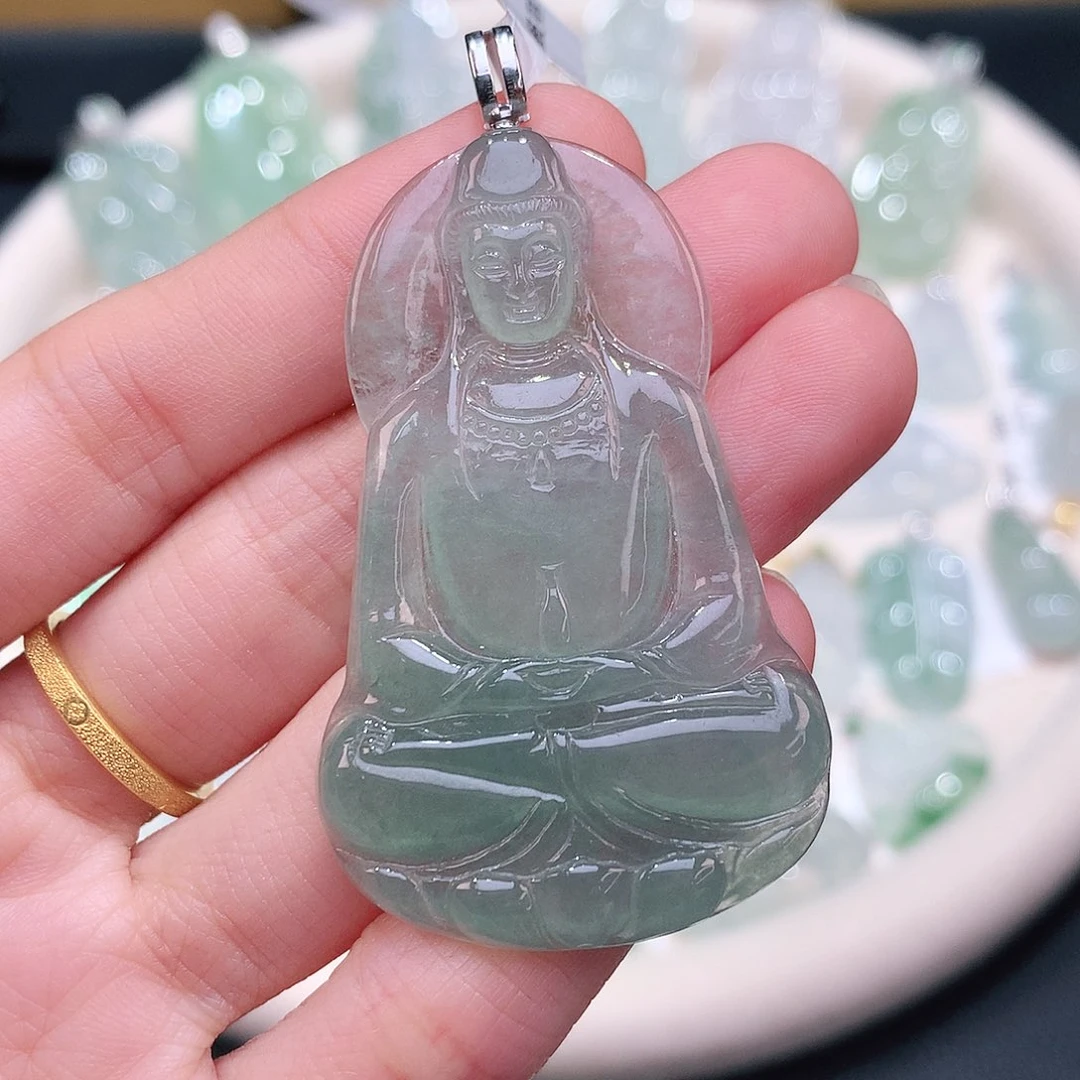 颈饰18K金镶嵌翡翠51.3-32-4.1