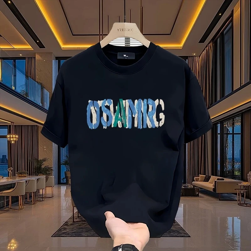 重磅纯棉修身时尚男女同款百搭潮流短袖休闲夏季打底圆领半袖上衣