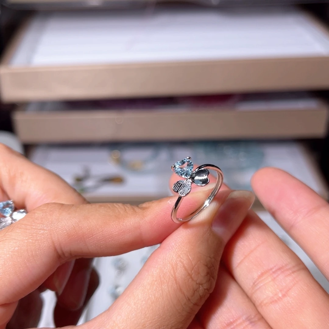 托帕石戒指银S925镶嵌托帕013