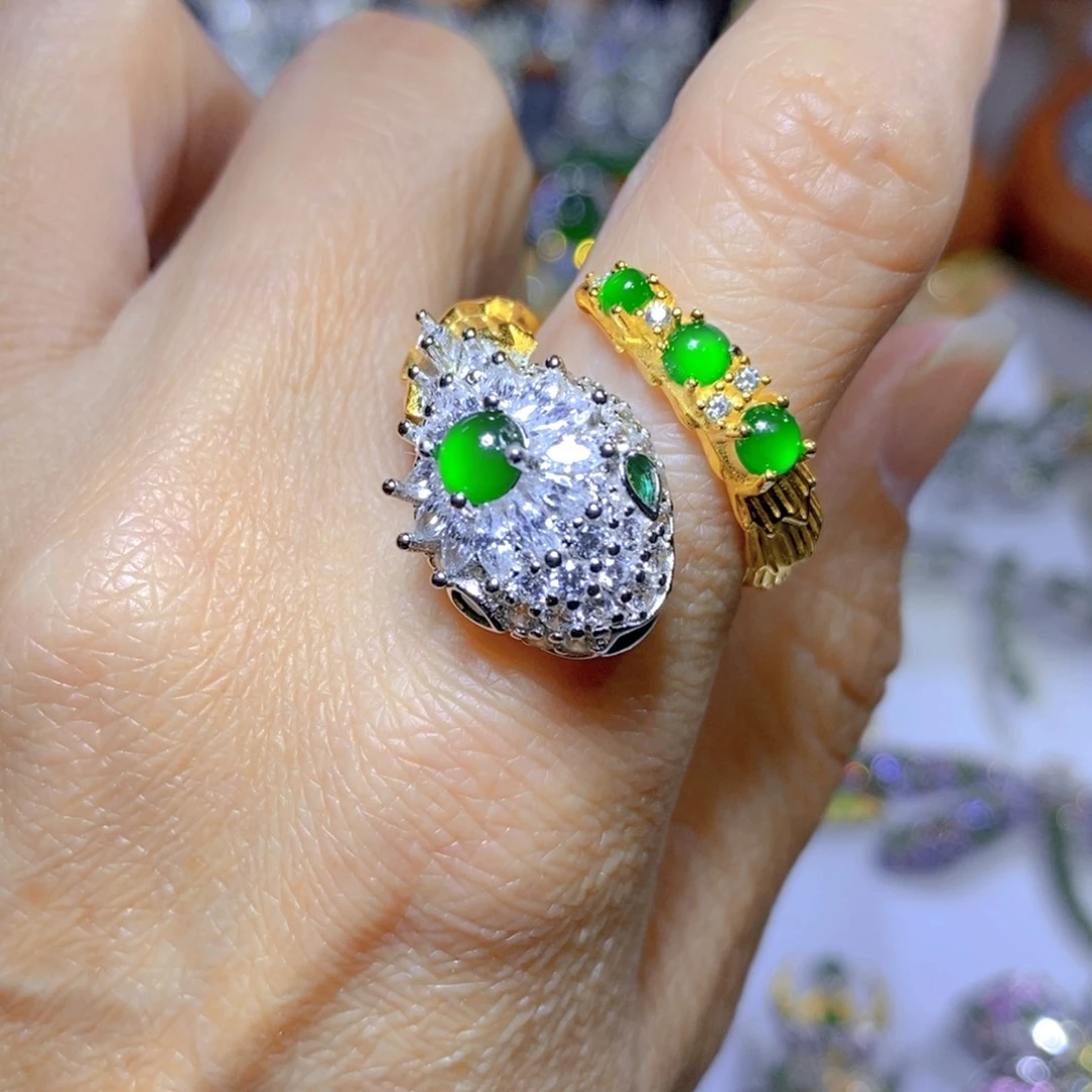 翡翠颈饰银S925镶嵌天然翡翠