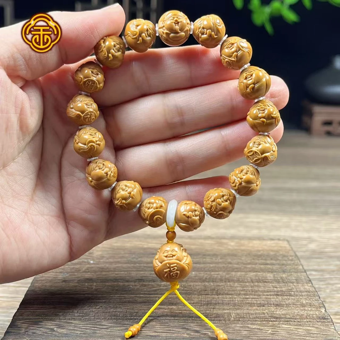 猴头核桃 1.2横竖发财坠阿福 文玩手串