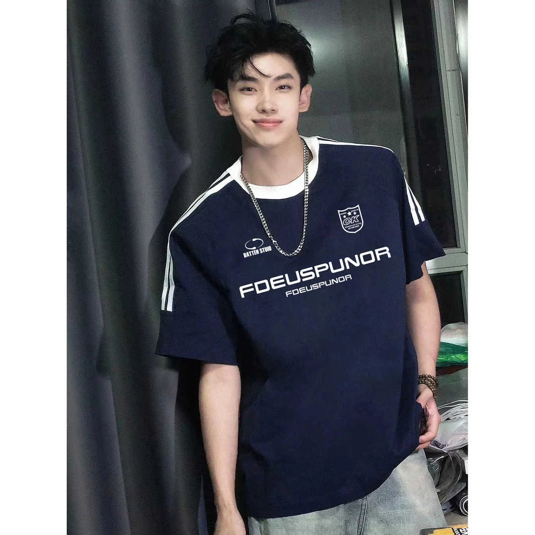 MTVO迈特优潮牌字母短袖t恤男女夏季新款圆领宽松百搭半袖上衣服