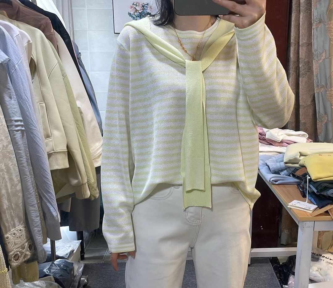 蕊蕊家春款休闲减龄披肩毛衣