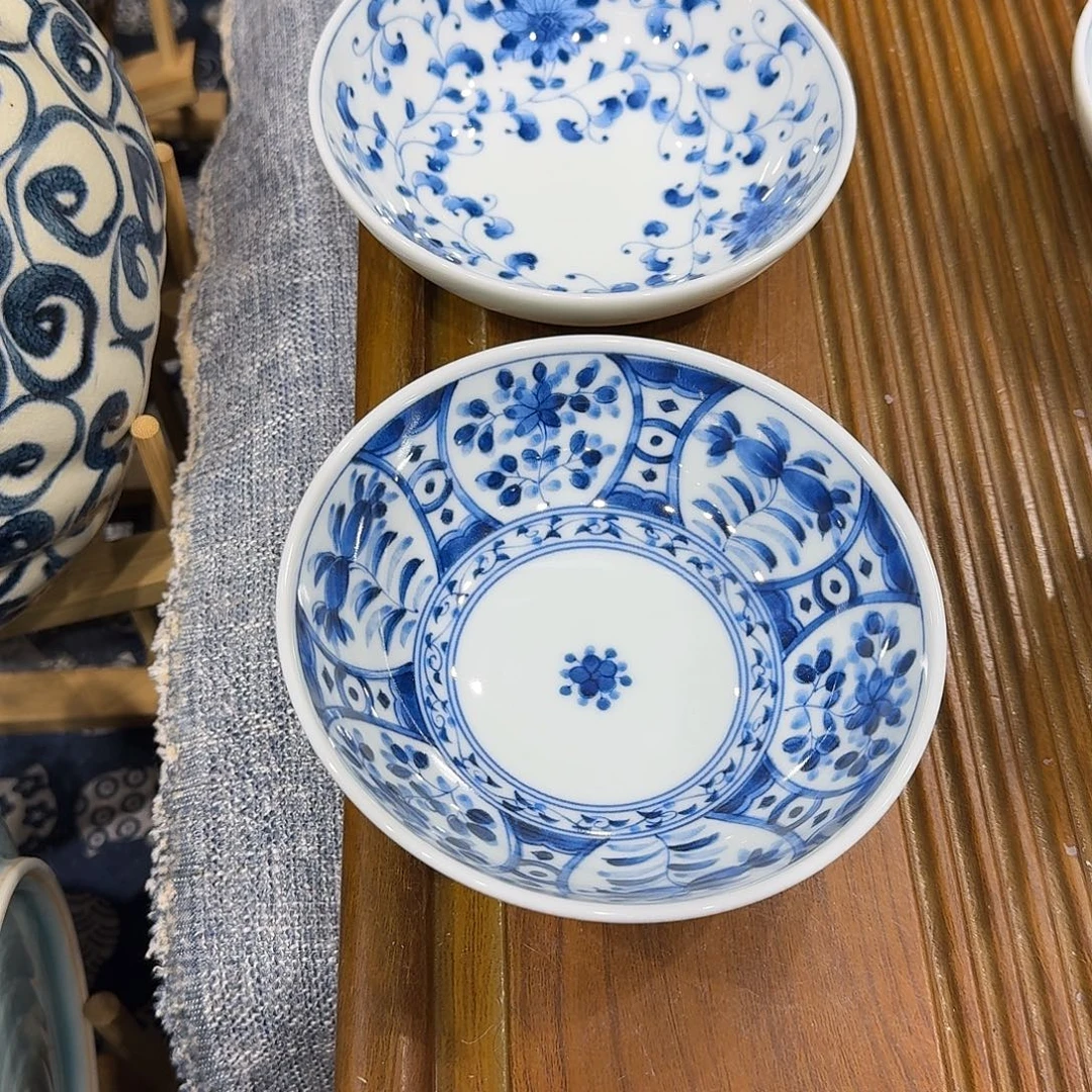 奕***凡瓷蓝凛堂釉下彩5.3寸小波2支装特价