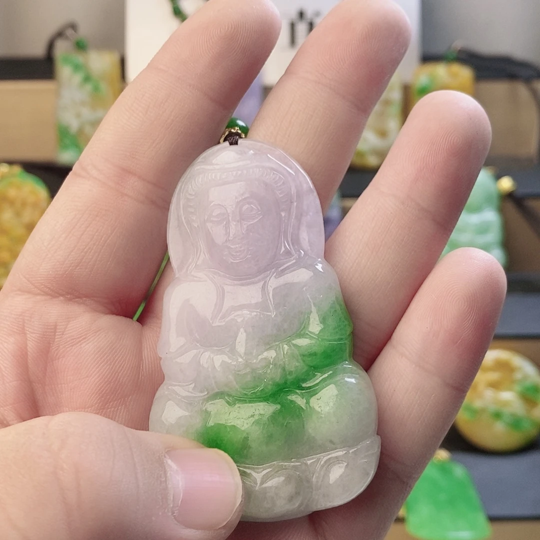 翡翠银S925镶嵌吊坠(赠链)