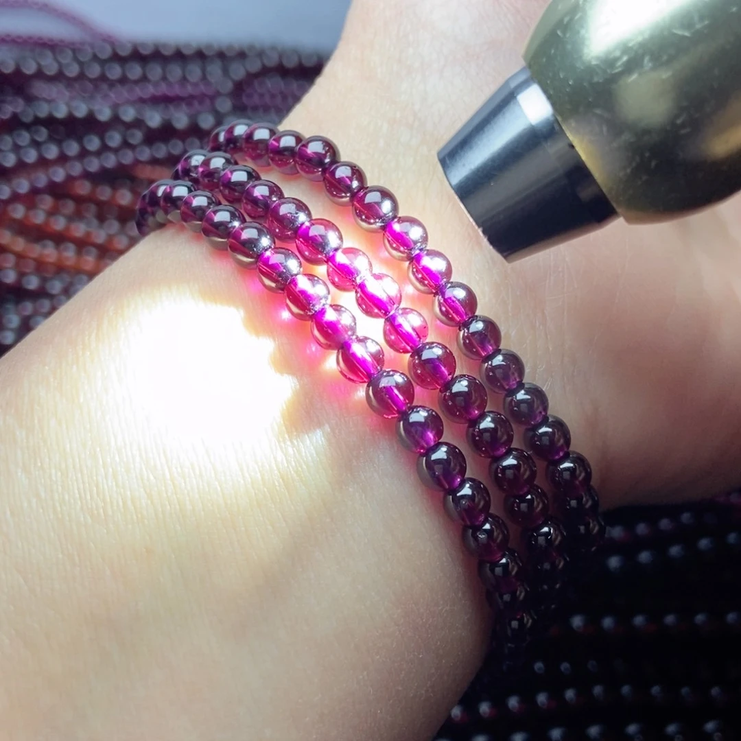 未镶嵌手链石榴石4.5紫牙乌