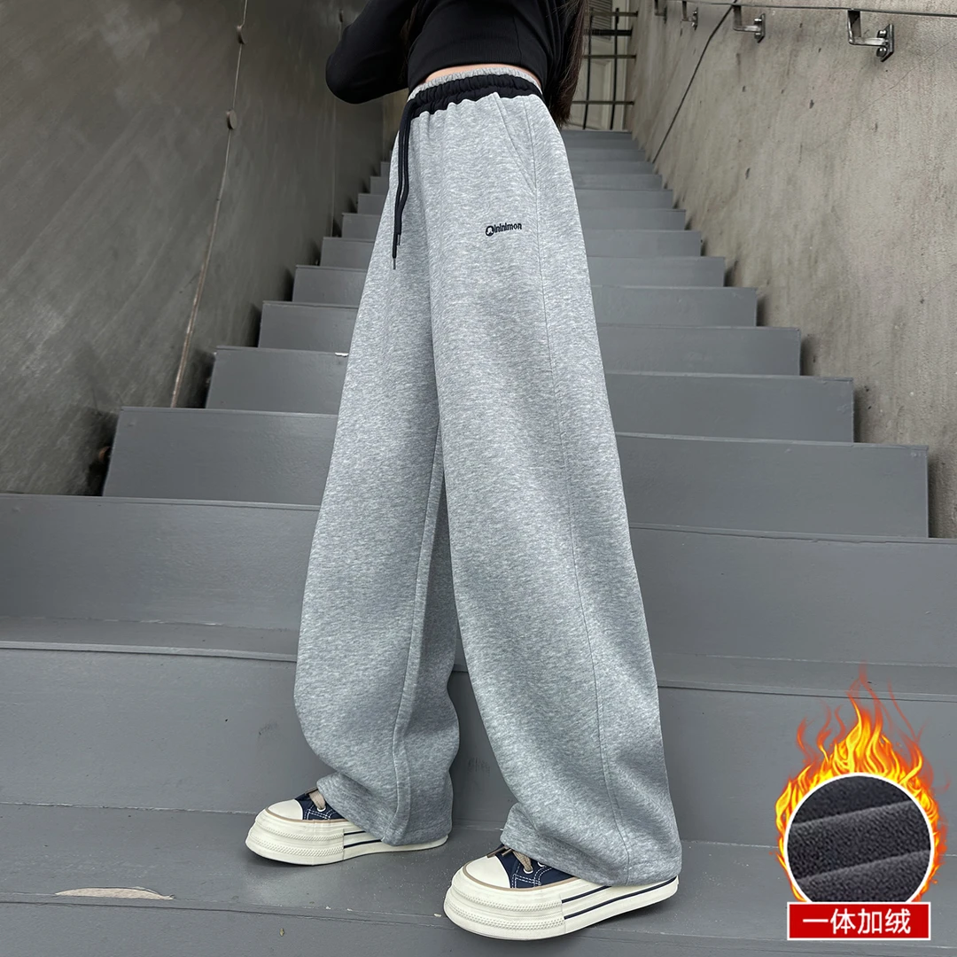 女童加绒运动裤2025冬装新款中大童保暖卫裤儿童加厚韩版长裤子潮