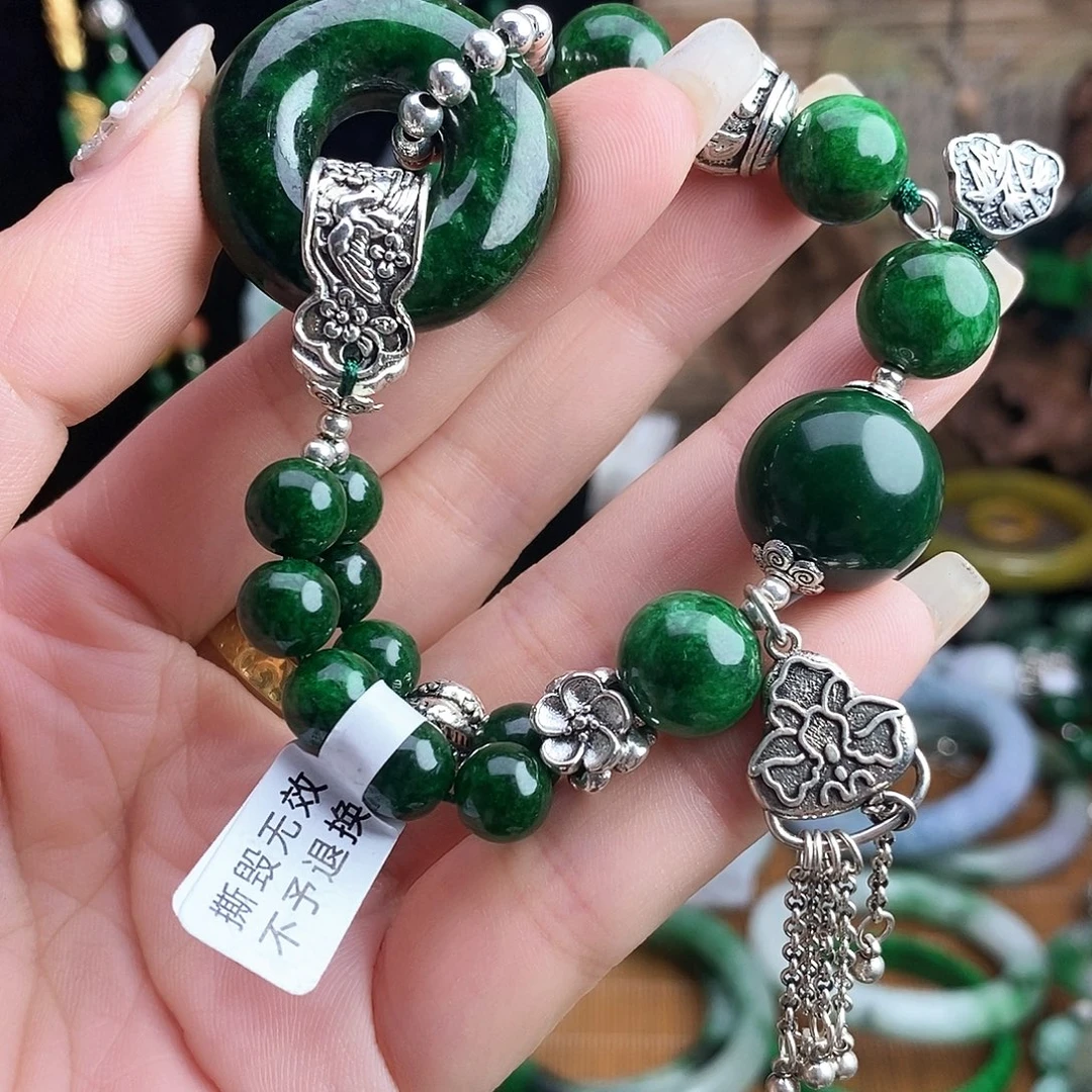 爆***鱼翡翠未镶嵌手链199