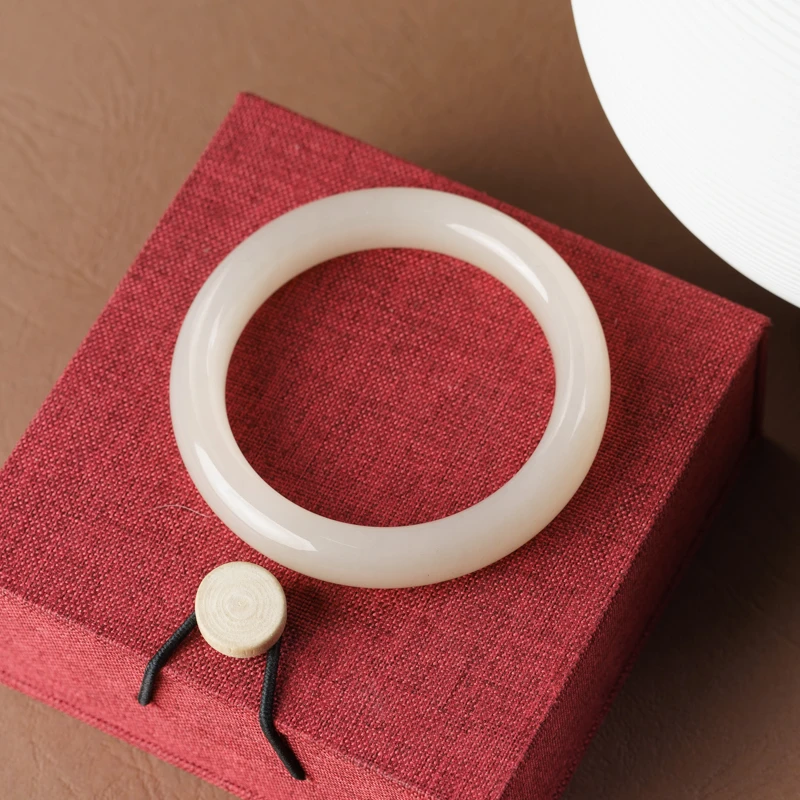 【如梦令】高货孤品青海野牛沟熟藕粉平安胖圆镯圈号55.5