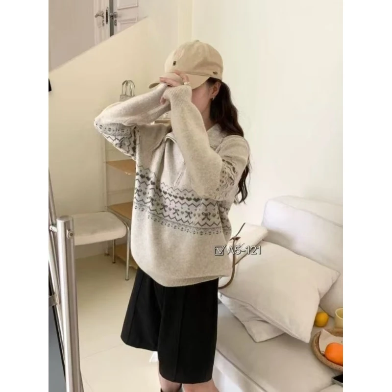 茜茜之恋 半拉链波西米亚羊毛衫