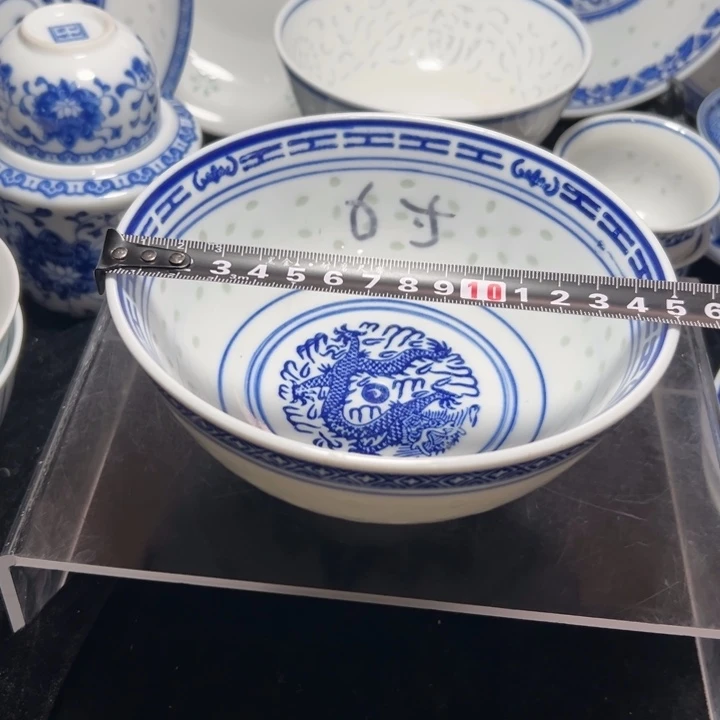 碗青花玲珑6寸小面碗