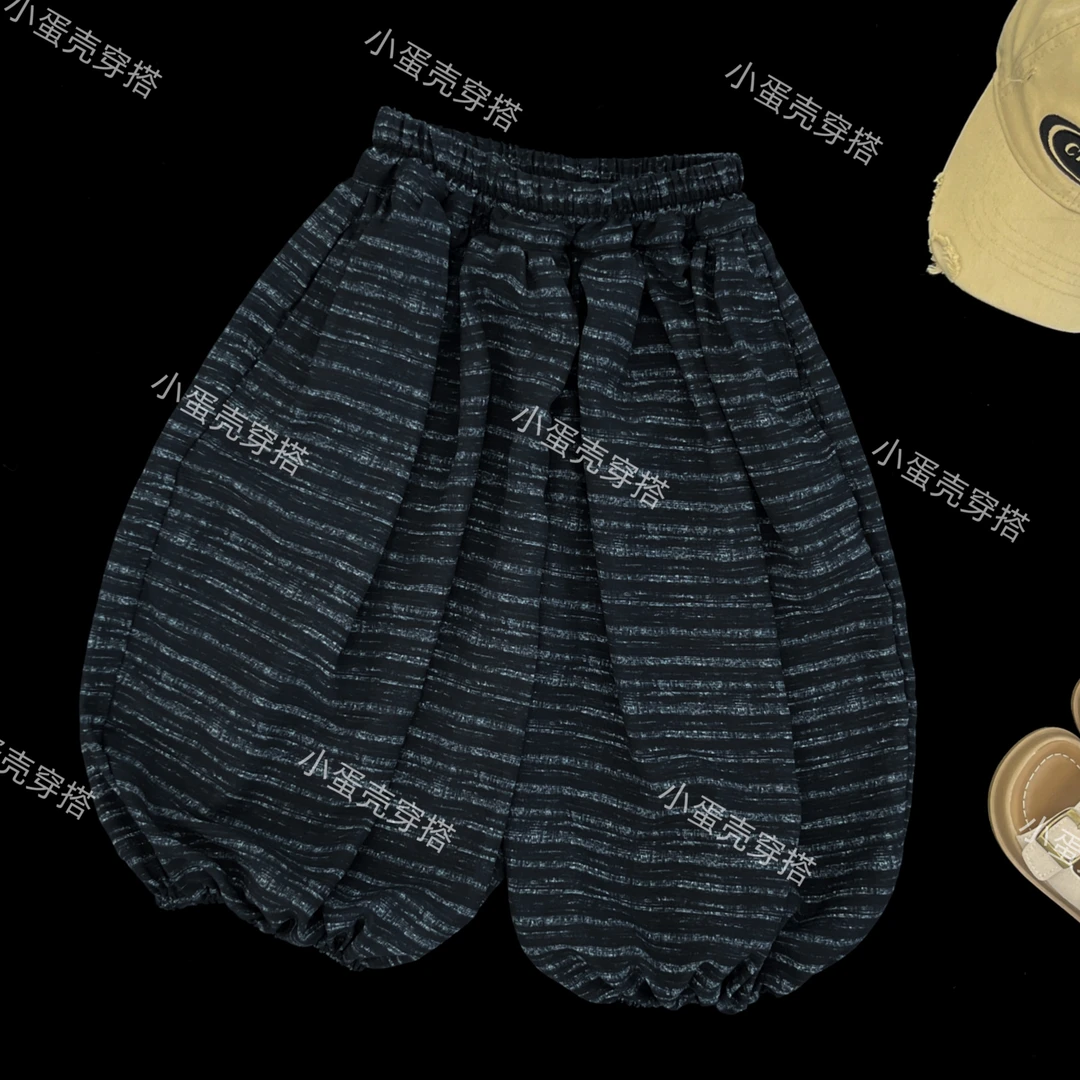 【小蛋壳】【现货】儿童夏季韩版时尚薄款冰冰裤灯笼裤横纹防蚊裤长裤