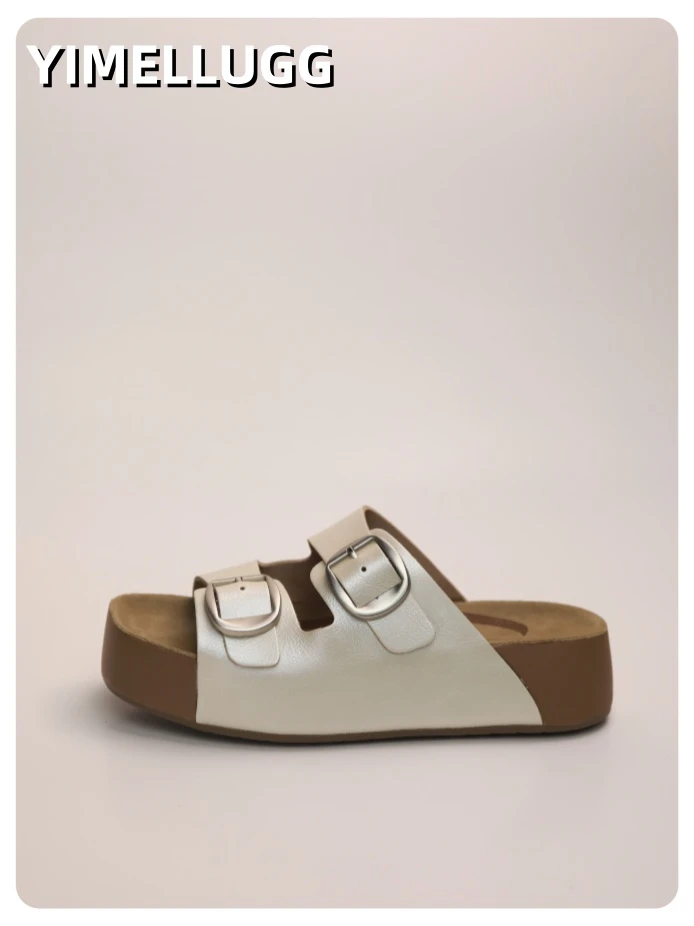 明星同款厚乳吐司时尚休闲鞋牛皮女鞋勃肯凉鞋