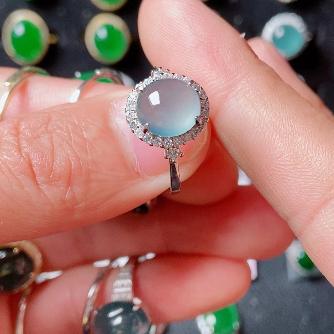 翡翠戒指银S925镶嵌845451288