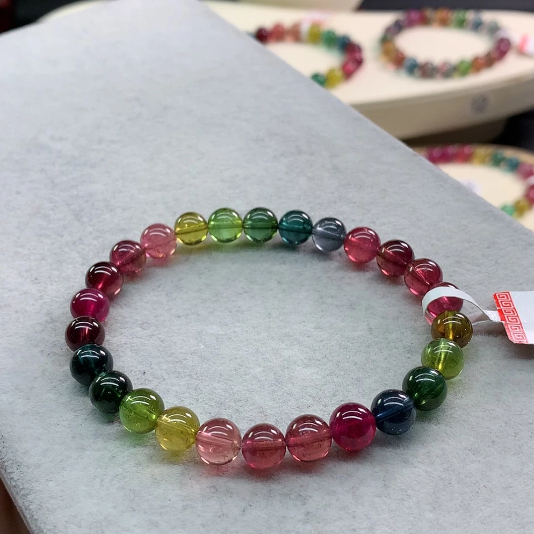 【闪购商品】碧玺手链未镶嵌碧玺色标单圈7.3