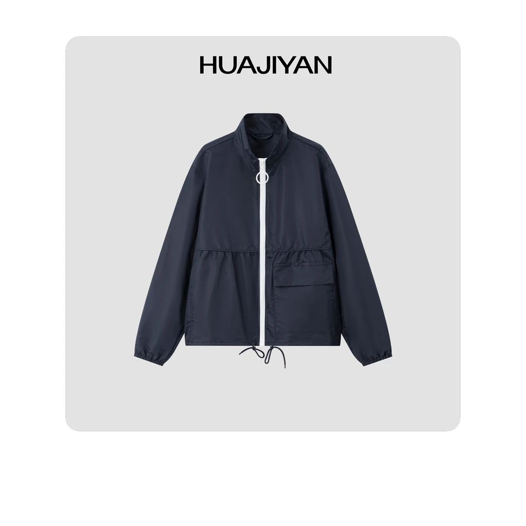 华吉言/HUAJIYAN【探界者】定制面料收拢袖型百搭立领外套