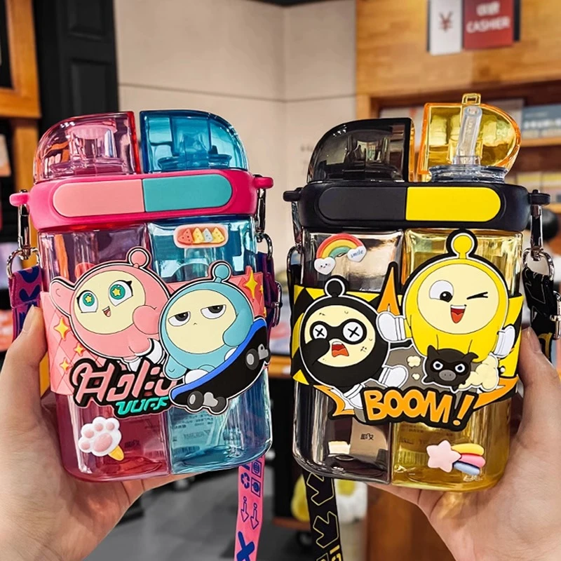 蛋仔派对儿童水杯2025新款学生上学专用双饮杯子男女孩水壶便携夏