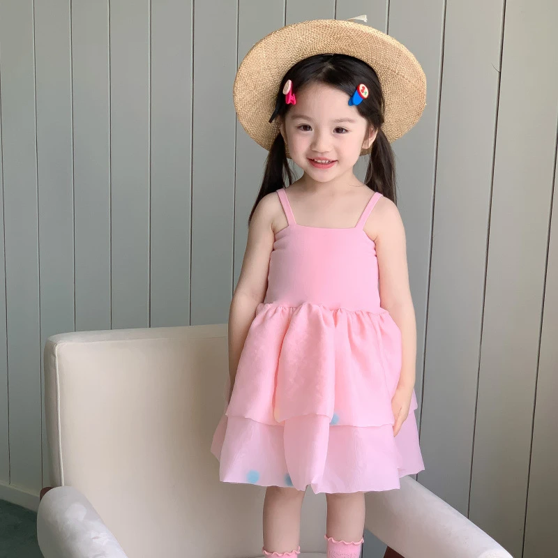 女童连衣裙裙子夏季童装女孩纱裙宝宝夏装公主裙吊带儿童女宝洋气