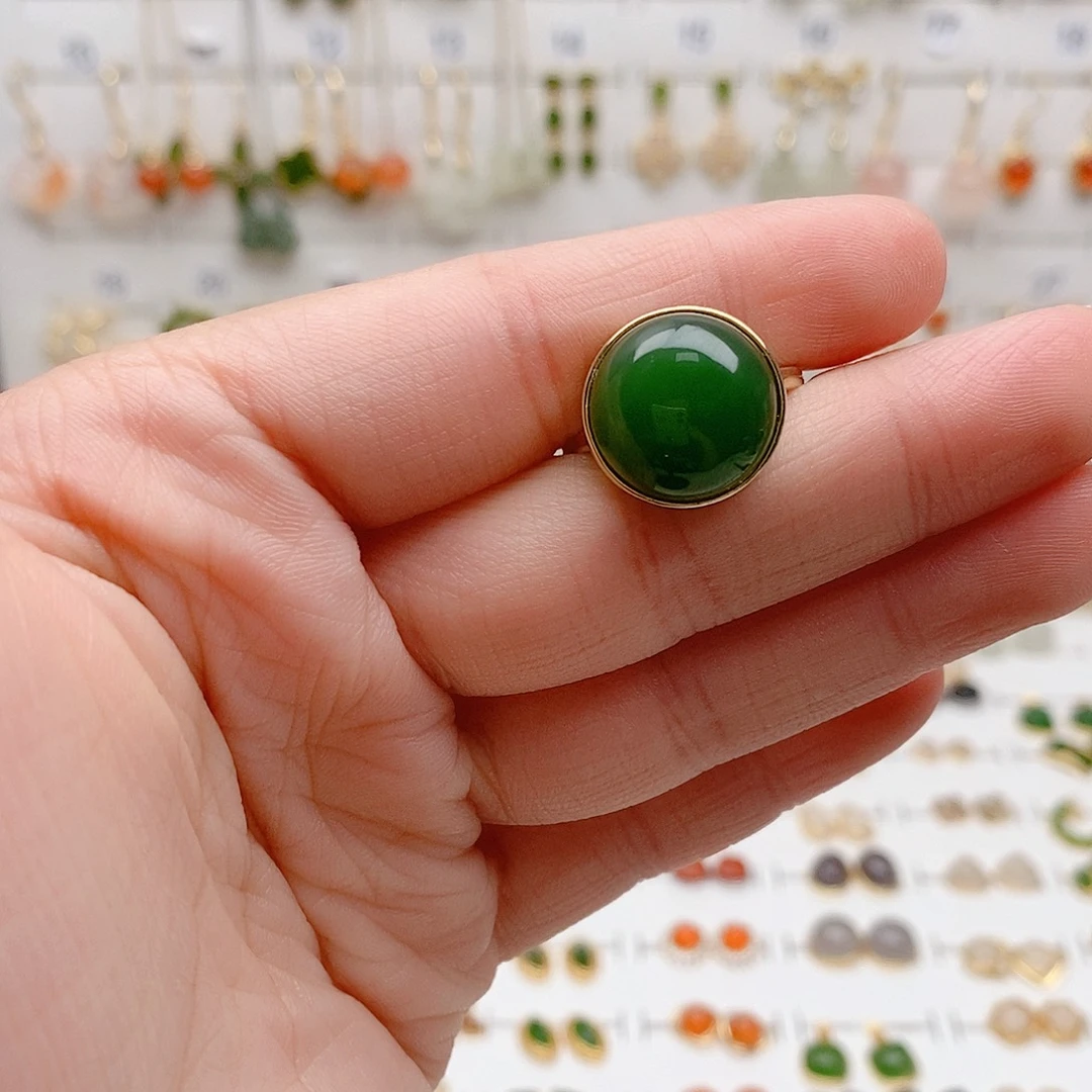 和田玉银S925镶嵌戒指