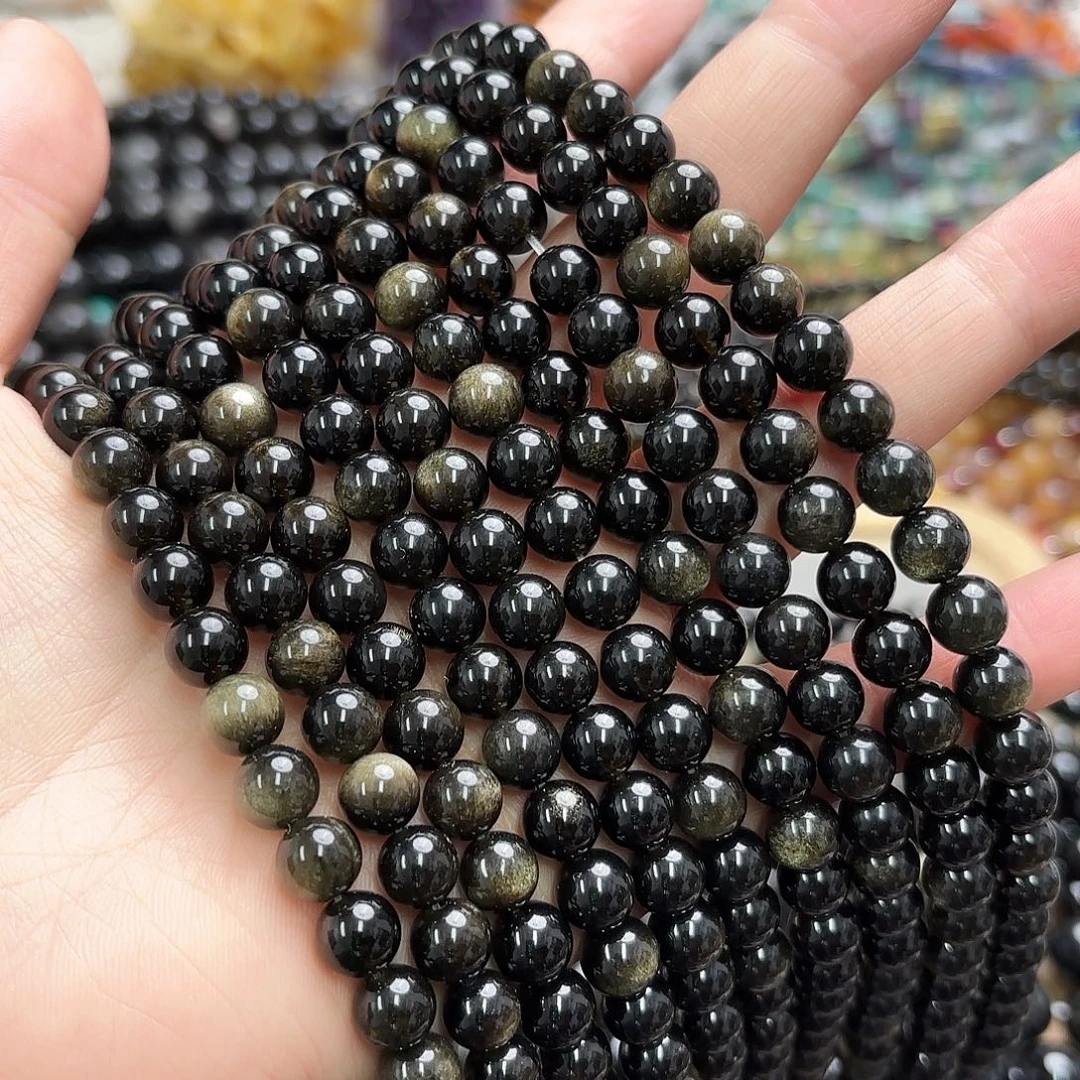 玛瑙/玉髓未镶嵌珠宝半成品卡8金耀圆珠一条