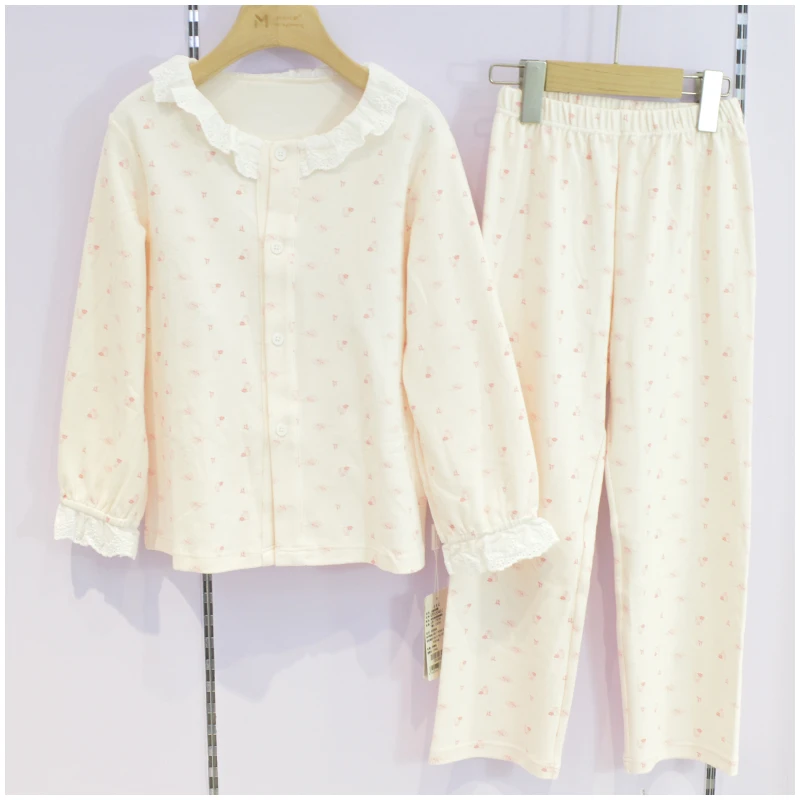 妈咪印象品牌睡衣女童秋冬季针织棉家居服52482