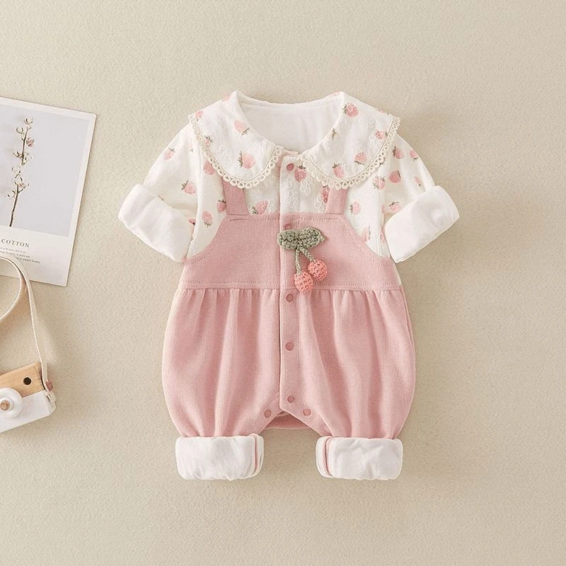 婴儿新生衣服可爱婴幼儿秋季外出宝宝连体衣公主满月哈衣周岁爬服