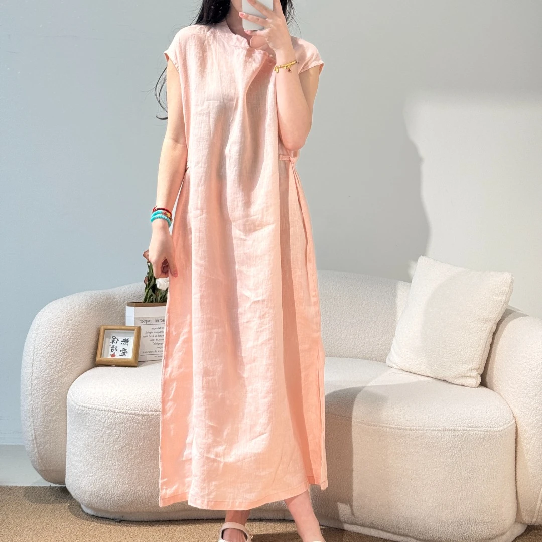 走读生立领女旗袍复古连衣裙新中式气质时尚夏季新款新中式旗袍