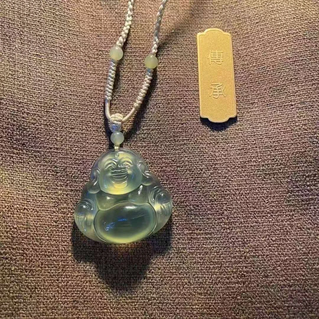 【福宝1】180大肚佛公（天然正冰绿）高定项链岫玉多样性发货其中之一