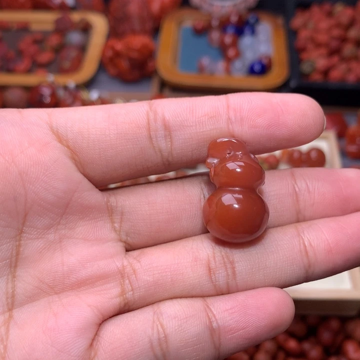 黑***李未镶嵌南红南红玛瑙葫芦2