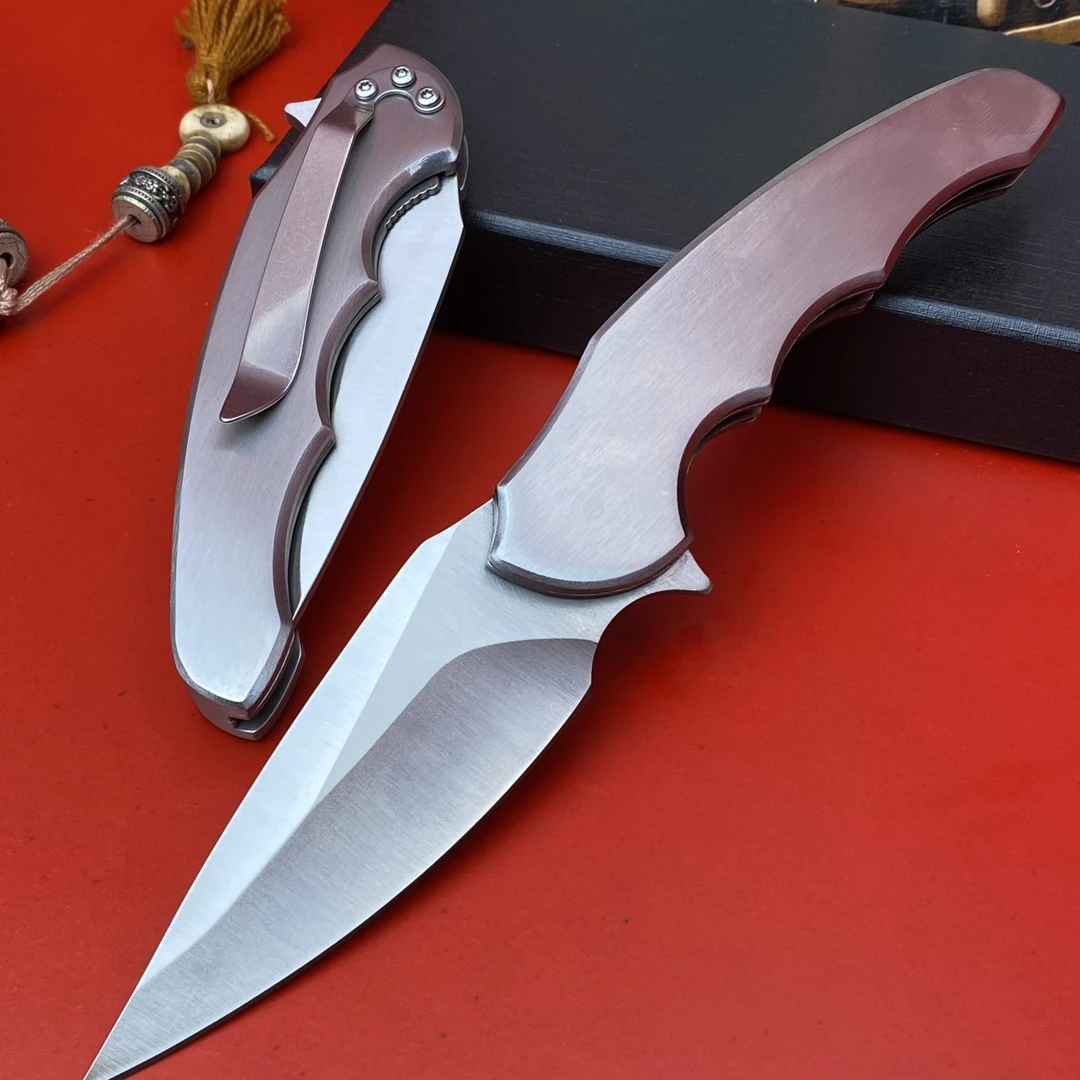 白狐高硬度合金钢便携折叠刀户外露营野外切肉适用锋利折叠小刀