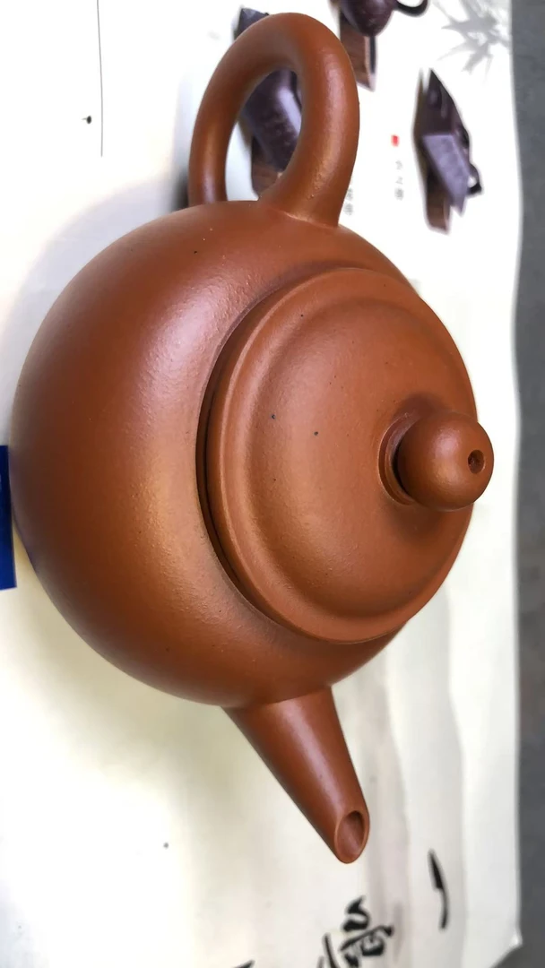 朱泥全手工水平壶。小品。老许泥痴作品