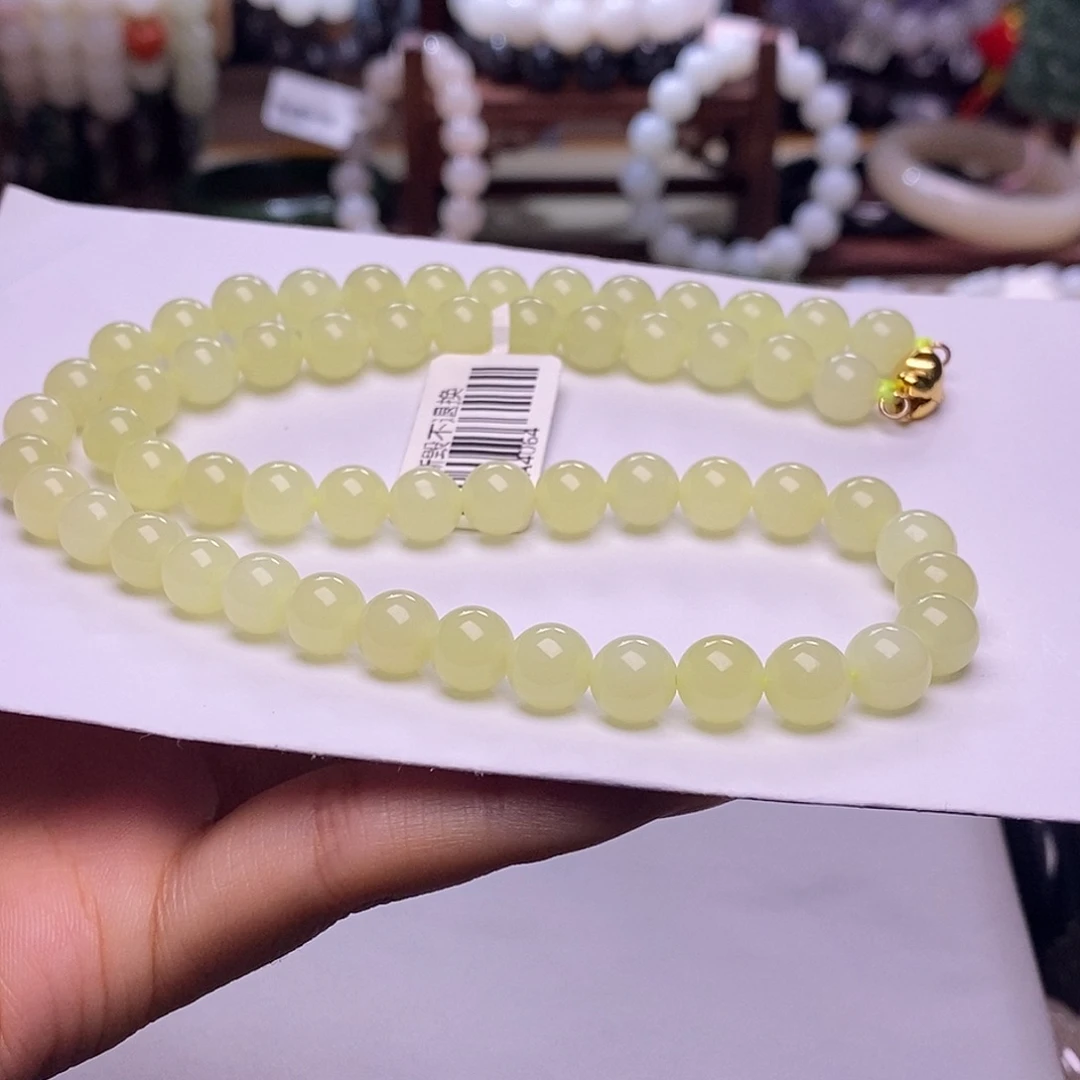 颈饰未镶嵌和田玉新疆若羌黄口妈妈链8m