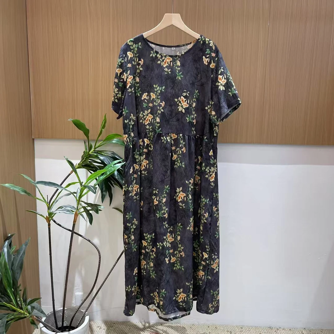 14802新款夏季优雅减龄大气清凉时尚连衣裙QZ