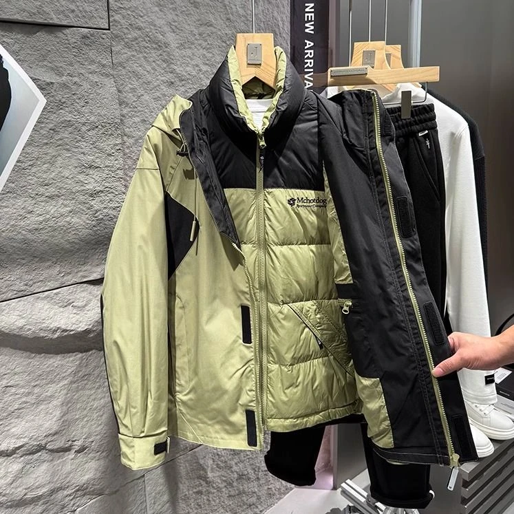 8888 # 男女工装冲锋衣连帽羽绒服滑雪服