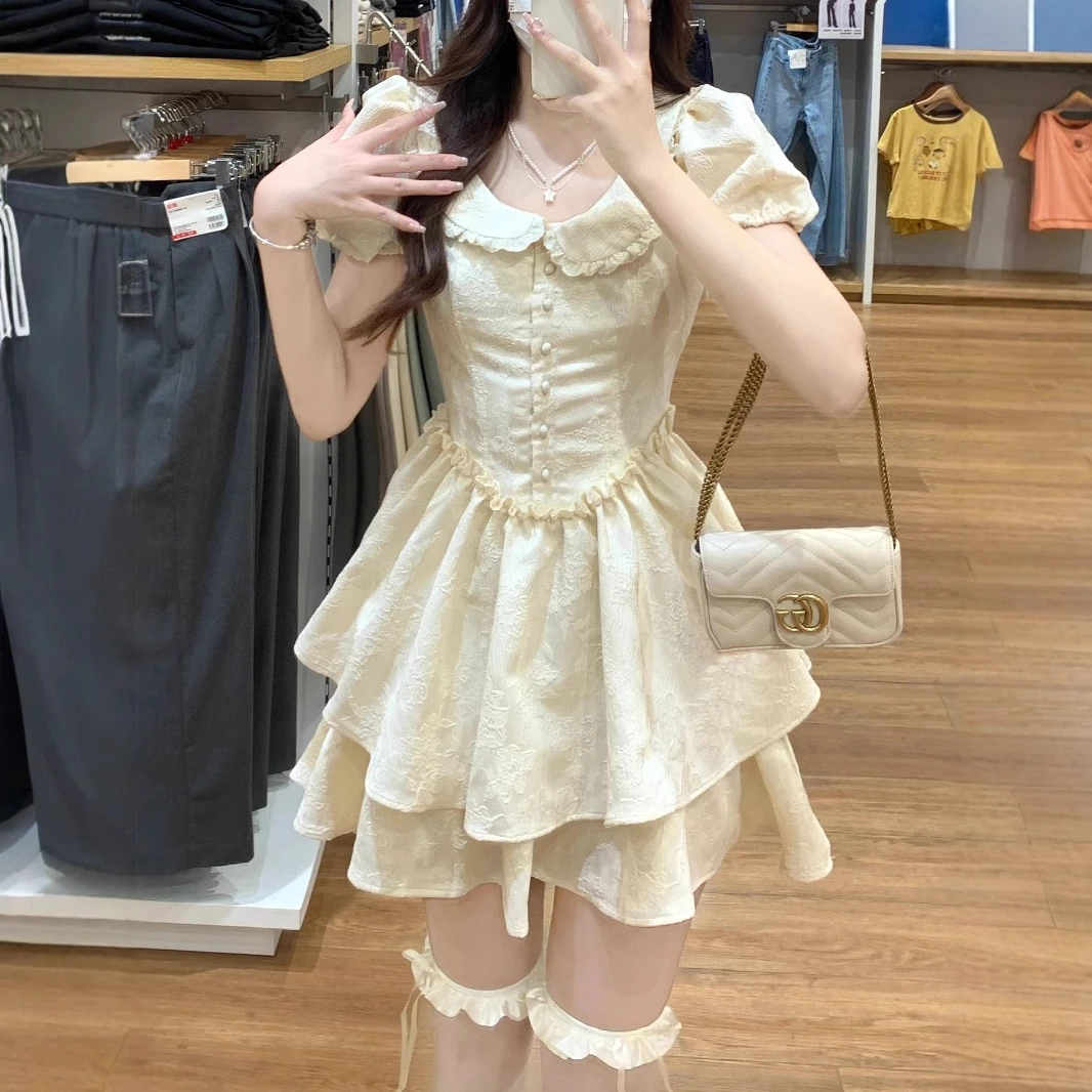 法式初恋娃娃连衣裙小个子夏季公主蛋糕小小公主裙拿下收腰千金