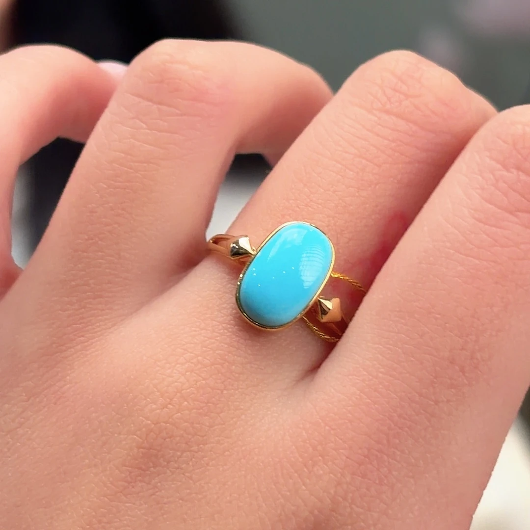 绿松石18K金镶嵌颈饰