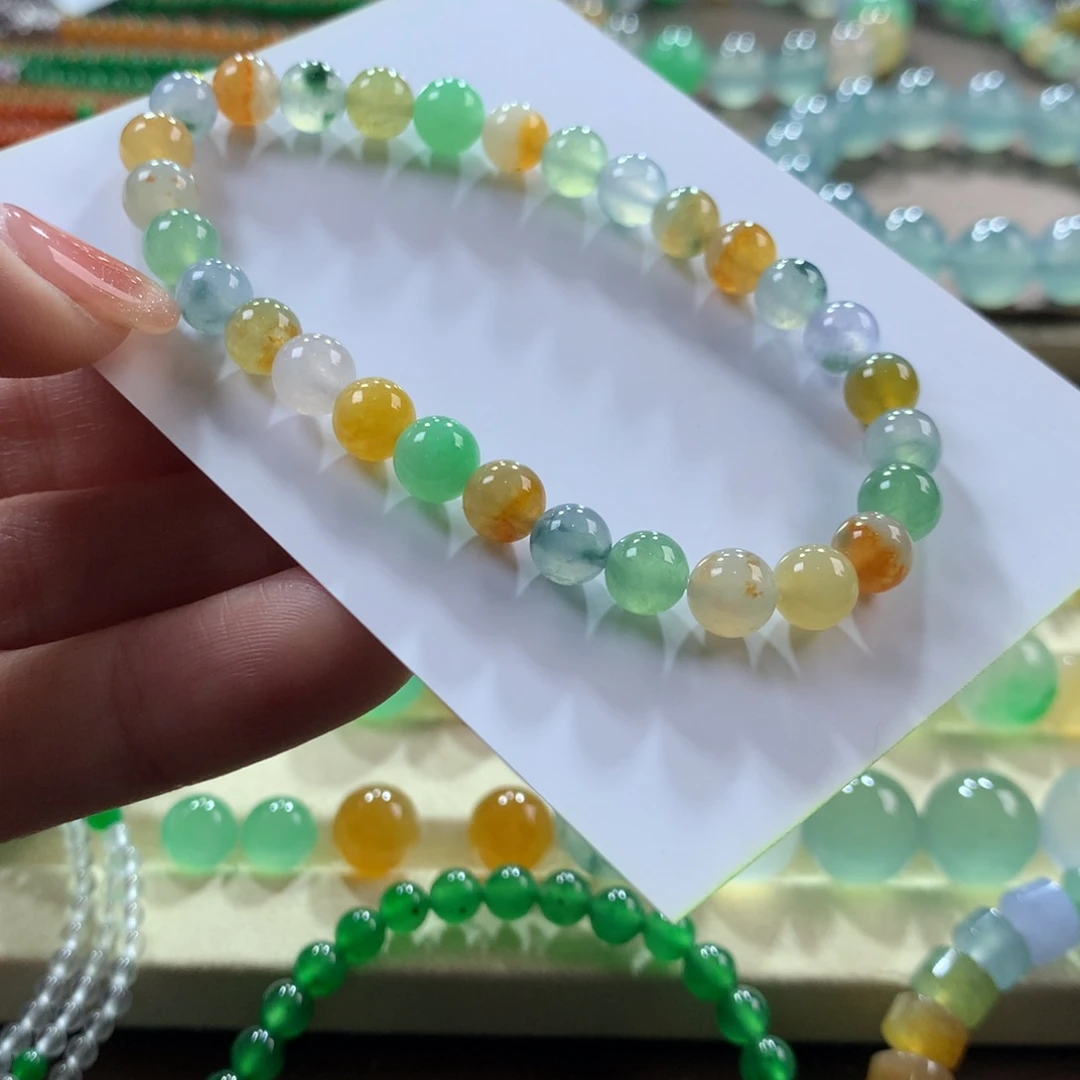 翡翠手链未镶嵌冰胶多宝卡6.3