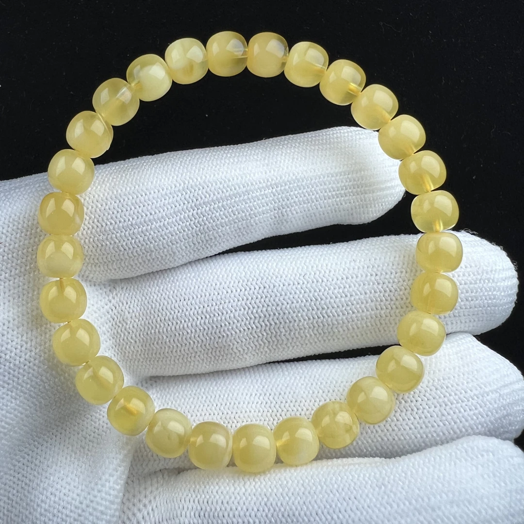 G1736天然原矿蜜蜡 金绞蜜单圈 7*6.8mm支持复检