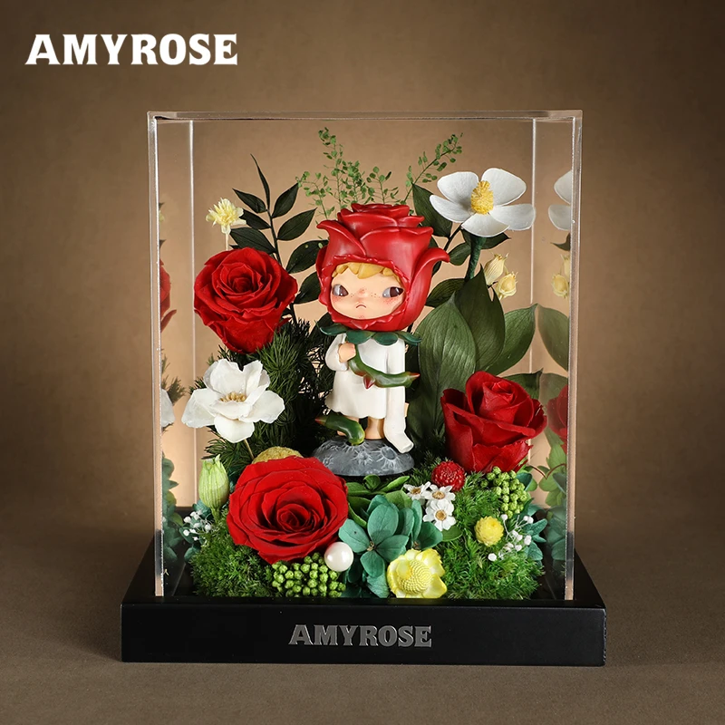 泡泡玛特小王子玫瑰花永生花束礼盒毕业季儿童节新婚生日礼物