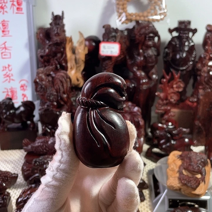 小叶紫檀檀香紫檀钱袋子 全手工