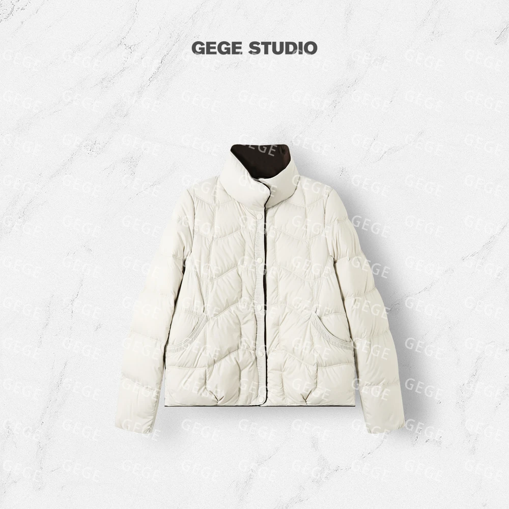 【格格】双拼色质感超好 洋气立领修身显瘦轻盈百搭羽绒服