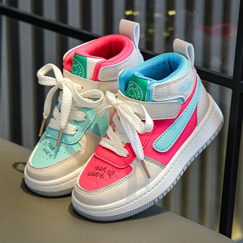 男童板鞋2025新款秋季女童鸳鸯鞋舒适中大童高帮儿童休闲鞋运动鞋