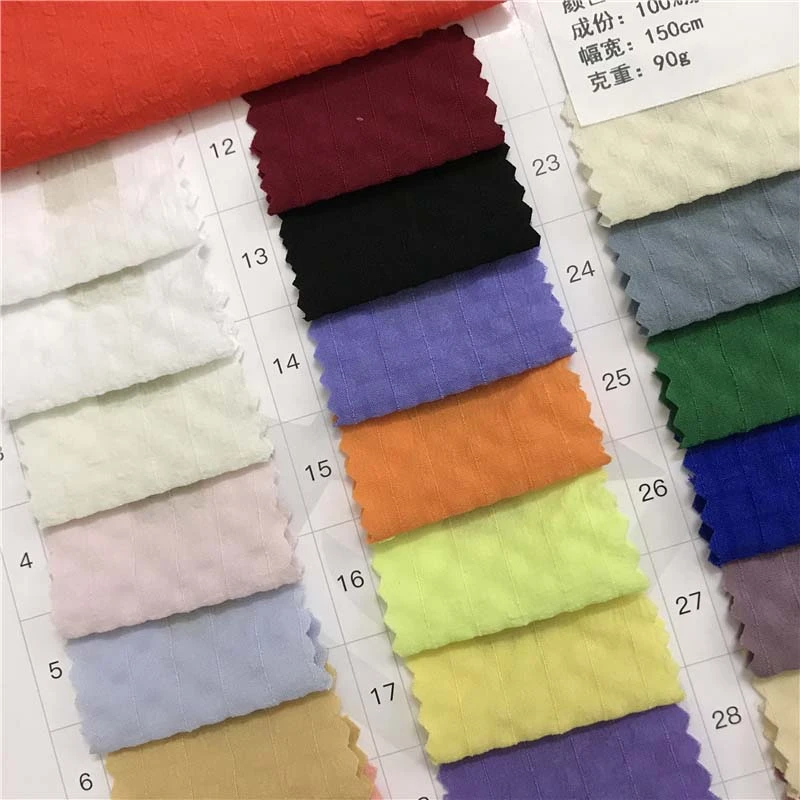 香泡泡棉感皱梭织面料43个颜色现货供应厂家直销时尚面料1381391